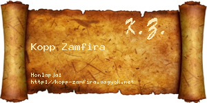 Kopp Zamfira névjegykártya